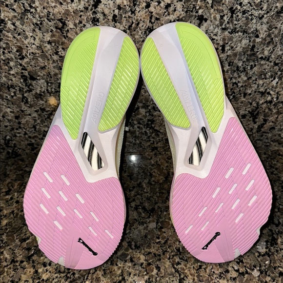 Adidas Boston 12 Women’s White & Neon Green Running Shoes - Picture 7 of 8